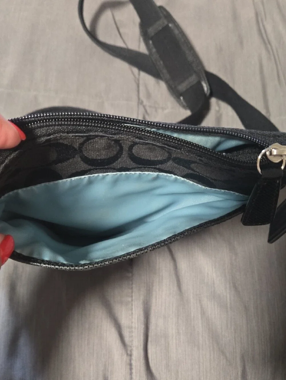 Coach Black Signature Canvas Messenger Crossbody